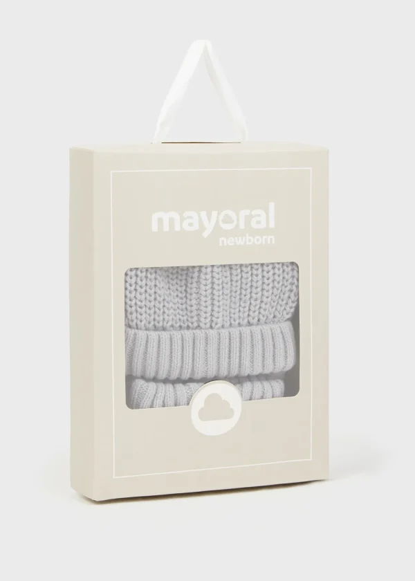 Mayoral Pack gorro e luvas tricot recém nascido