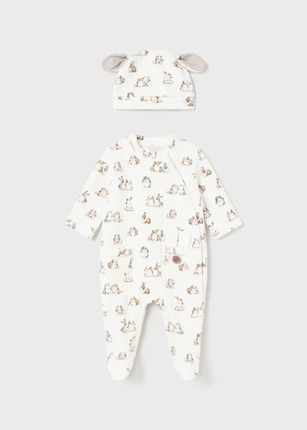 Mayoral Pijama estampado com gorro recém nascido