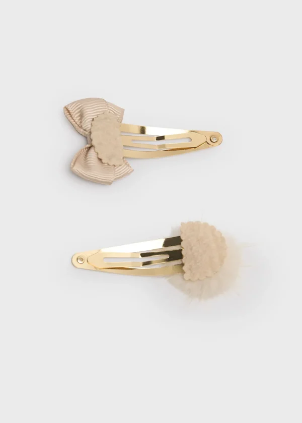 Mayoral Pinça 2 clips laço e pompom menina