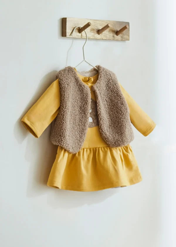 Mayoral Vestido 3 peças colete pelo recém nascida