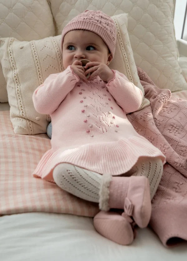 Mayoral Vestido com gorro tricot recém nascida