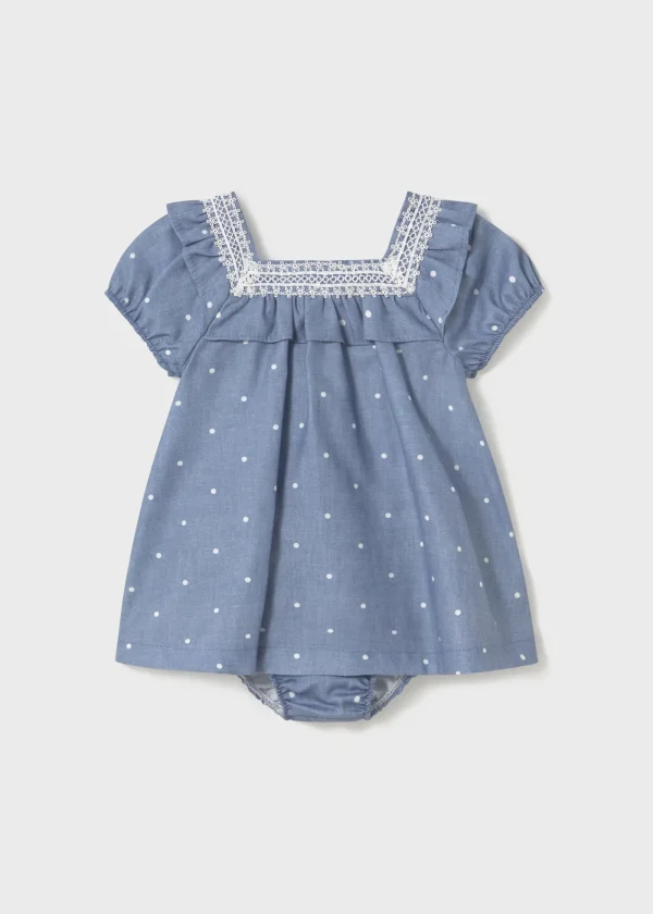 Mayoral Vestido com tapa fraldas bolinhas bebé