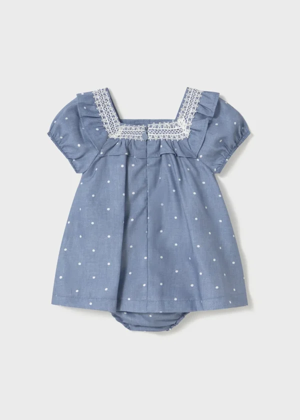 Mayoral Vestido com tapa fraldas bolinhas bebé
