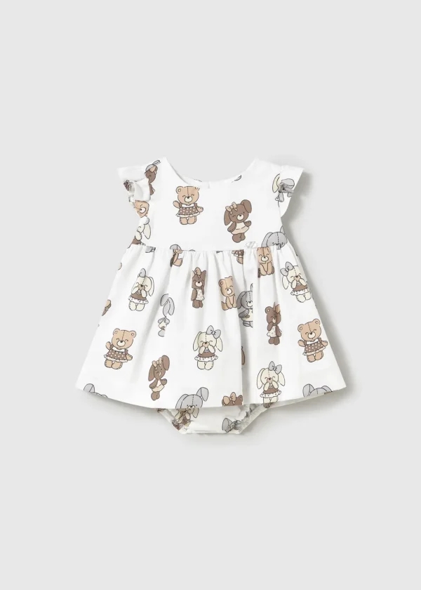 Mayoral Vestido com tapa fraldas estampado recém nascida