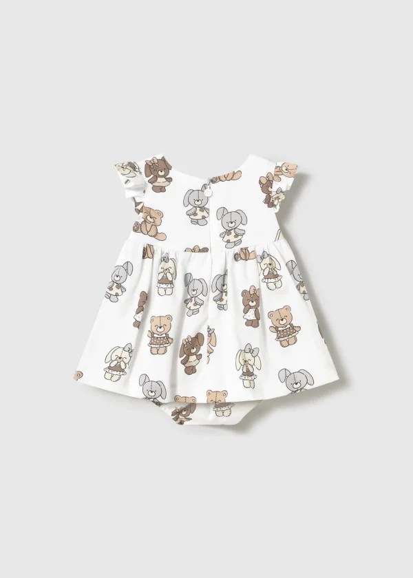 Mayoral Vestido com tapa fraldas estampado recém nascida
