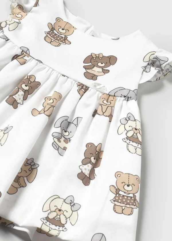 Mayoral Vestido com tapa fraldas estampado recém nascida