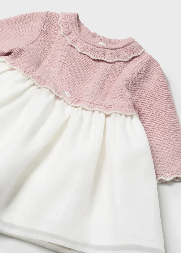 Mayoral Vestido combinado organza recém nascida