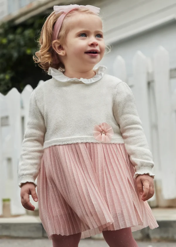 Mayoral Vestido combinado plissado bebé