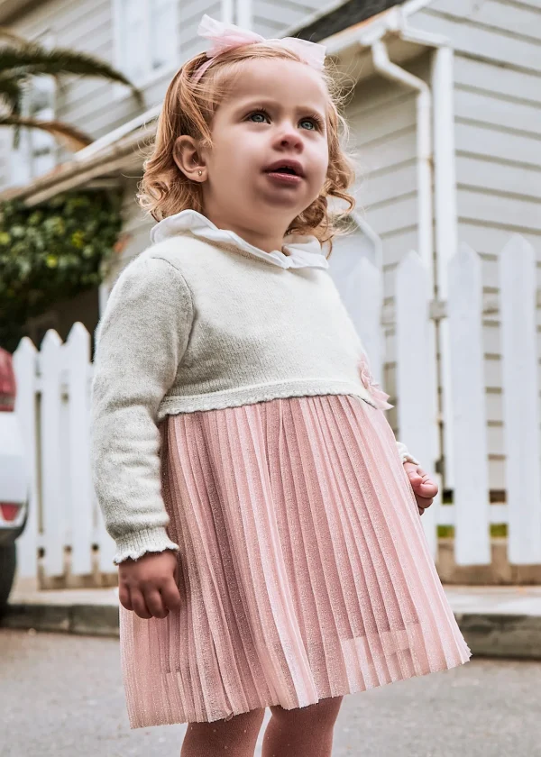 Mayoral Vestido combinado plissado bebé