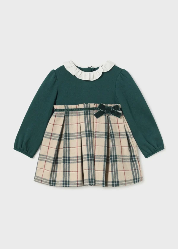 Mayoral Vestido combinado quadrados bebé