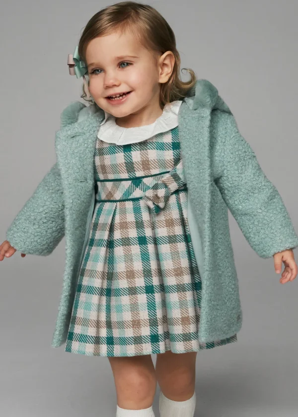 Mayoral Vestido quadrados gola folho bebé