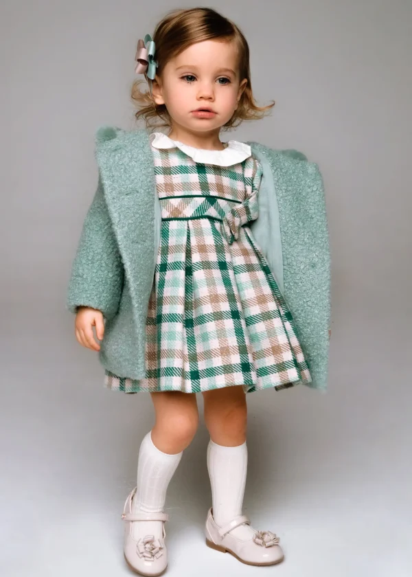 Mayoral Vestido quadrados gola folho bebé