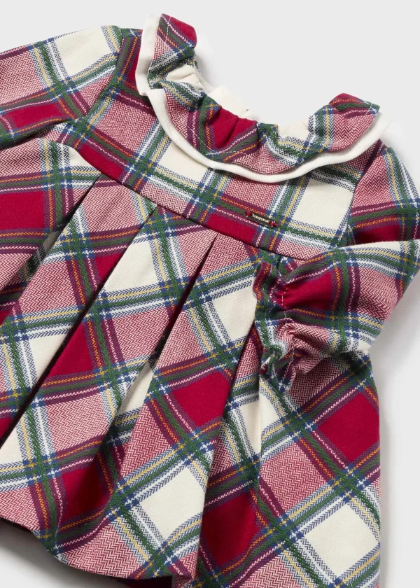 Mayoral Vestido quadrados gola folho recém nascido