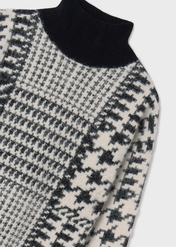 Mayoral Vestido tricot pie-de-poule rapariga