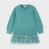 Mayoral Vestido tricot tule quadrados menina