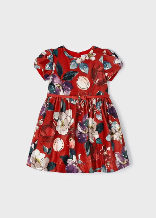 Mayoral Vestido veludo estampado menina