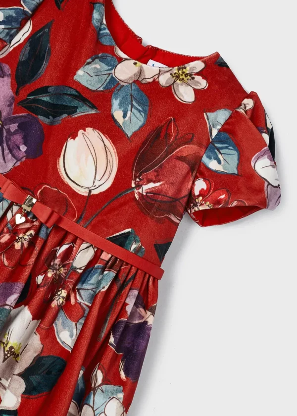 Mayoral Vestido veludo estampado menina